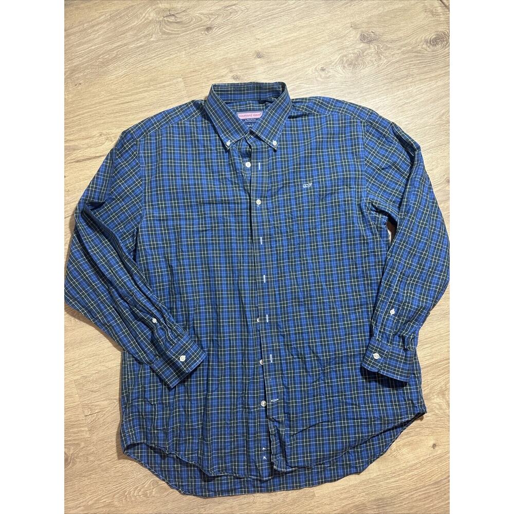 VINEYARD VINES Shirt Mens Long Sleeve, WHALE Shirt, Size L, Plaid